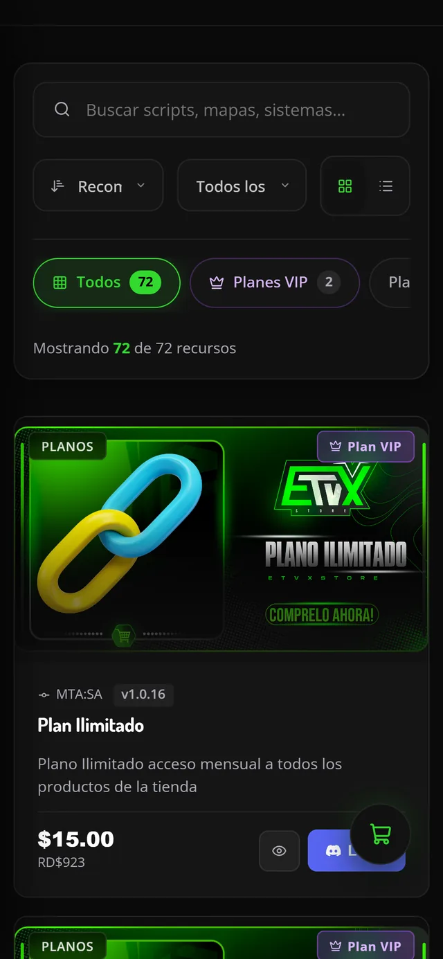 Catálogo de Etvx Store en el celular