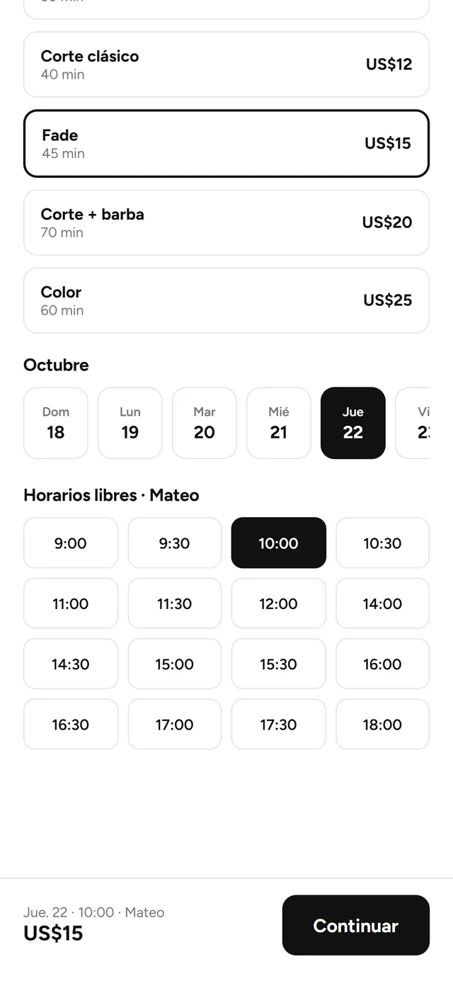 Reserva de cita desde el celular